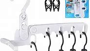 EPIPHANY Folding Clothes Drying Rack with 5 Travel Hangers Foldable, Laundry Room Hanging Rack with 5 Holes for Outdoor Camping Travel, Hotel Apartment, Student Apartment…