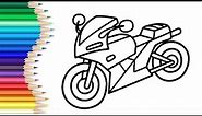 How to Coloring a Motorcycle-Coloring Pages