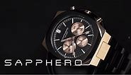 SAPPHERO Luxury Watch for Men black gold black
