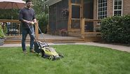 RYOBI ONE+ 18V 13 in. Cordless Battery Walk Behind Push Lawn Mower with 4.0 Ah Battery and Charger P1180