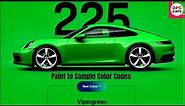 Porsche 911 992 Paint to Sample Color Codes