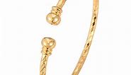 U7 Twisted Gold Bracelet for Women Girls Open Bracelet Jewelry Fashion Solid Cuff Bangle Christmas Birthday Gift