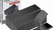 24 Sets Industrial Strength Sticky Back Hook and Loop Strips, Heavy Duty Double-Sided Interlocking Mounting Tape for Wall Hanging, Fabric, Sofa Couch Cushions, Rug - 1 x 4 Inch, Black