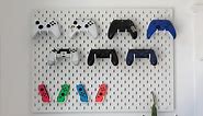 easiest way to organize gaming controllers(XBOX/PS4/Switch) using ikea SKADIS pegboard