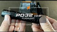 Fenix PD32 V2.0 Flashlight Operational Demo Video