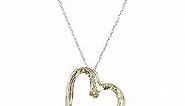 10K Yellow Gold Diamond Accent Heart Pendant Necklace, 18