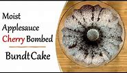 Moist Applesauce Cherry Bombed Bundt Cake! SO GOOD! #easy #healthy