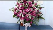 Purple rose flower arrangement - FloristSaigon.com
