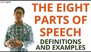 Parts of Speech (Grammar Lesson) - Noun, Verb, Pronoun, Adjective, Adverb, Conjunction, and More