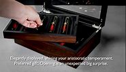 ikkle Pen Case Organizer, 20 Fountain Pen Case, Wood Pen Display Case for adults 2-Layer Pen Box with Glass Window Luxury Pen Holder Pen presentation Box Gift for Pen Collector Birthday Christmas