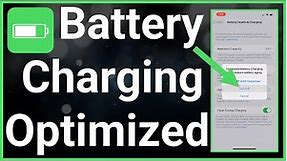How To Turn On Or Off Optimized Battery Charging