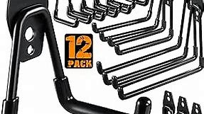 12 Pack Garage Hooks Heavy Duty,Utility Steel Garage Storage Hooks,Wall Mount Garage Hanger&Organizer for Organizing Power Tools,Ladders,Bulk Items,Bikes,Ropes and More Equipment