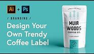 Design a Trendy Coffee Label in Adobe Illustrator and Photoshop (Tutorial) ☕