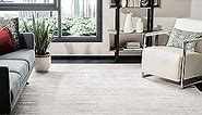 SAFAVIEH Adirondack Collection Area Rug - 9' x 12', Ivory & Silver, Modern Ombre Design, Non-Shedding & Easy Care, Ideal for High Traffic Areas in Living Room, Bedroom (ADR113B)
