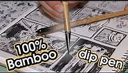 Making a bamboo dip pen and drawing with it