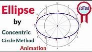 Ellipse by Concentric Circle Method | Engineering Drawing