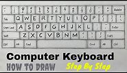 How to draw a computer keyboard - How to draw a keyboard step by step easy