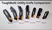ToughBuilt Utility Knife Comparison, all 7 knives...