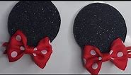 how to make minnie mouse ears hair clips,tutorial minnie mouse ears hair bows