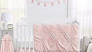 Sweet Jojo Designs Solid Color Blush Pink Shabby Chic Harper Baby Girl Crib Bedding Set 4 Pieces