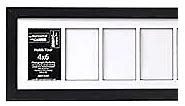 [8x30bk-w] 7 Opening Glass Face Black Picture Frame Holds 4x6 Media with White Collage Mat