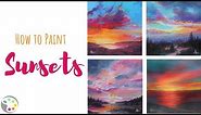 How to Paint Sunsets | Acrylic Painting Tutorial