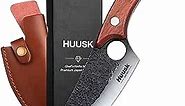 Huusk Viking Knives Hand Forged Boning Knife Full Tang Japanese Chef Knife with Sheath Butcher Meat Cleaver Japan Kitchen Knife for Home, Outdoor, Camping Thanksgiving Christmas Gift
