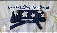 How To Crochet Star Headband Easy Tutorial ✨️