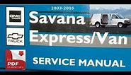 Chevy Express Van -Workshop Service Manual PDF Download