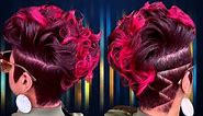 Styling Burgundy and Pink Short Hair