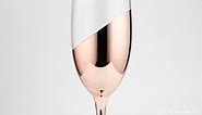 MyGift Modern Champagne Flute Glasses in Rose Gold, Set of 4
