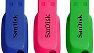 SanDisk 32GB Cruzer Blade USB Flash Drive 3 Pack Bright