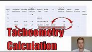 Tacheometry Calculation: Table method