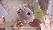 instax mini 12 vs 11 camera 🌸 pink aesthetic unboxing, accessories, decorating ✨ pack my bag w/ me