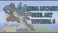 Minecraft Mega Lucario Pixel Art Tutorial Part 6 (Pokemon)