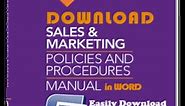 Sales Marketing Policies and Procedures Manual Template Word