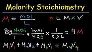 Molarity Dilution Problems Solution Stoichiometry Grams, Moles, Liters Volume Calculations Chemistry