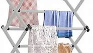 FKUO Household Indoor Folding Clothes Drying Rack, Dry Laundry and Hang Clothes,Towel Rack (Silver Gray) for Storage