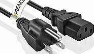 18 AWG Universal Power Cord – Replacement 3-Prong Power Connector Works for Computer, PCs, Monitors, Printers, Amplifiers, Scanners, TV 6ft. Long (IEC320 C13 to NEMA 5-15P) (6-FEET)