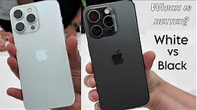 iPhone 15 Pro White vs Black Titanium Color Comparison!