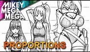 How To Draw FEMALE FULL BODY PROPORTIONS & HEAD RATIO FOR ANIME MANGA