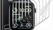 UniqueMe [6 Pack TPU Screen Protector Compatible with Apple Watch 44mm SE Series 6/5/4, [Upgrade Flexible Film] Anti-Scratch Soft HD TPU Clear Film for iWatch 44mm