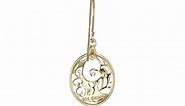 18k Yellow Gold Plated Sterling Silver Diamond Accent Filigree Disc Dangle Earrings