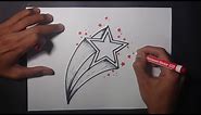 How to Draw Shooting Star - Easy Step by Step Drawing Tutorial for All Ages.