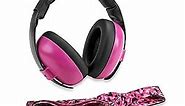 Baby Banz Earmuffs Infant and Toddler Hearing Protection Headphones - Packaged with BANZ Sunglasses Ages 0–2 Years – Ultimate Child Ear and Eye Protection – Stop Noise – Block Sun (Magenta)