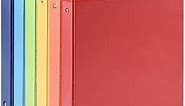 1-inch 3 Ring Binder with 2 Interior Pockets, 1'' Basic Binders Holds US Letter Size 8.5'' x 11'' Paper - Durable, Versatile Binders for Office, Home, and School Use, 6 Pack (6-Color Assorted)