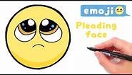 How to draw pleading face🥺emoji / step by step easy