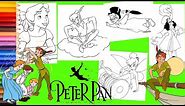 Coloring Disney Peter Pan Wendy Tinker Bell Dr John & Captain Hook - Coloring Pages with Animation