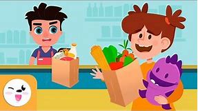 SUPERMARKET for Kids - Learn How to Shop at the Supermarket - Vocabulary - Compilation