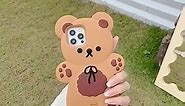 Yatchen Kawaii Phone Cases Apply to iPhone Xs Max,Cute Cartoon Bear Phone Case with Keychain Teddy Bear Phone Case 3D Case Soft Silicone Shockproof Cover Women Girls for iPhone Xs Max